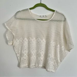 Mango Mesh Lace Crop Top